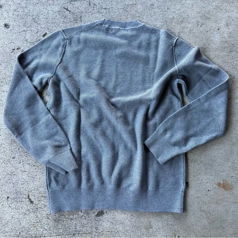 Banana Republic Light Gray Waffle Knit Crewneck Sweater